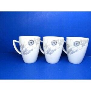 Bella Lux Hummingbird Floral Design 12 Oz Mugs Set Of 3